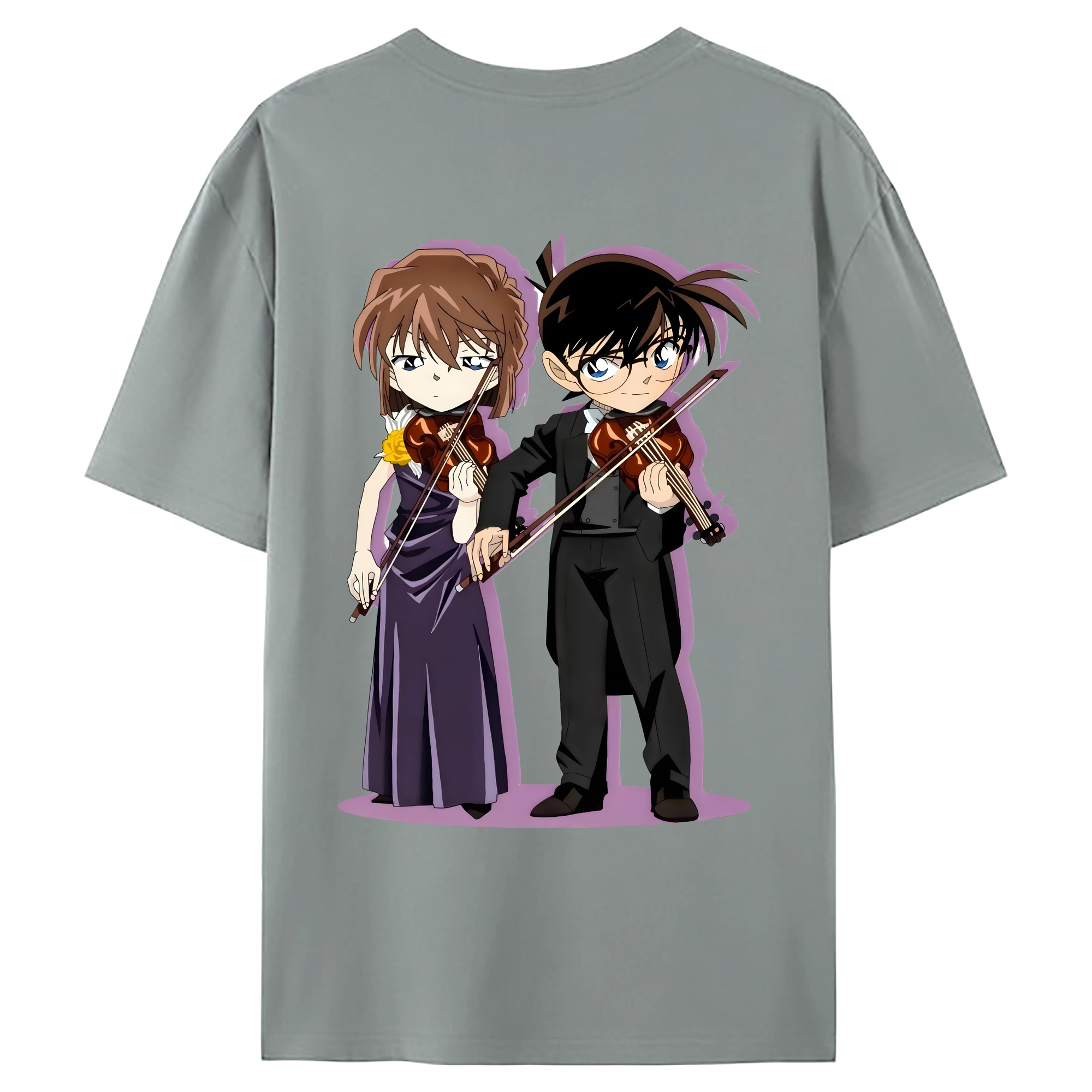 （画像用） 名探偵コナン 灰原 哀 はいばら あい Detective Conan Anita Hailey、Vi Graythorn Haibara Ai 綿100％ メンズ半袖Tシャツ（バックプリント） 通気性